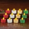 Collections Etc LED Multi Color Glitter Holiday Tealights - Set of 12